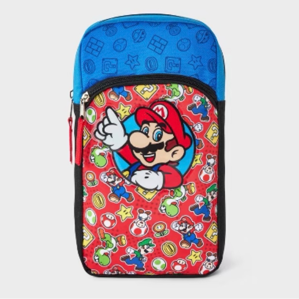 Super Mario Bros Branded Sling Backpack 
Zipper Pockets Adjustable Strap
NWT